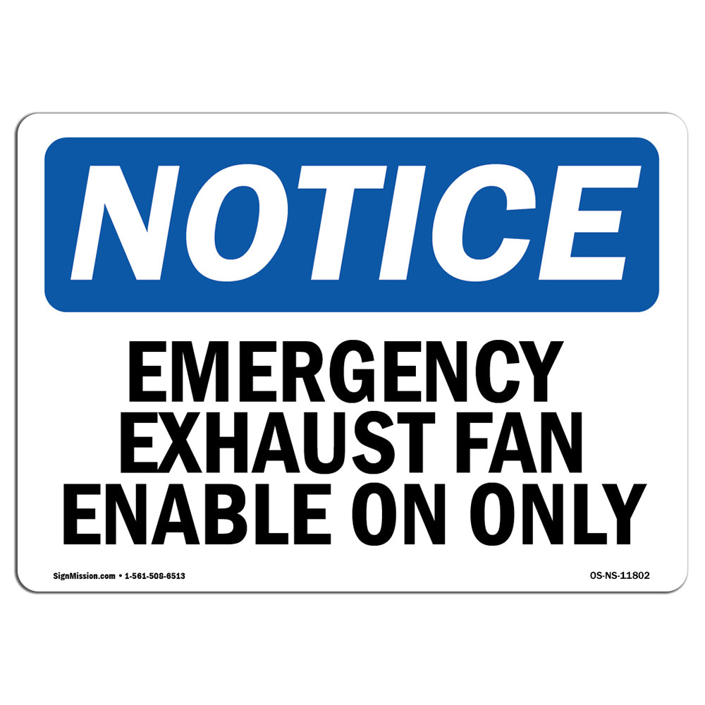 Emergency Exhaust Fan Enable, On Only