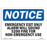 Emergency Exit Only Alarm Will