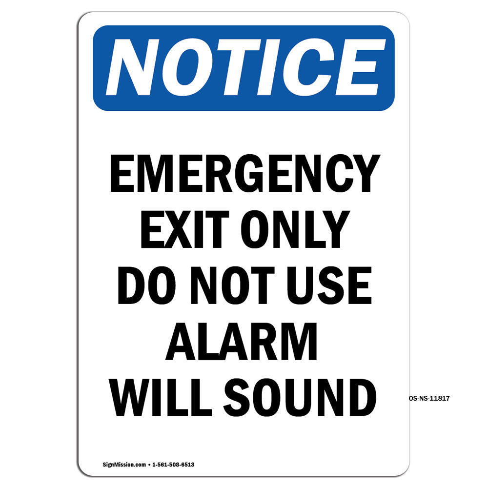 Emergency Exit Only Do Not Use Alarm Will Sound