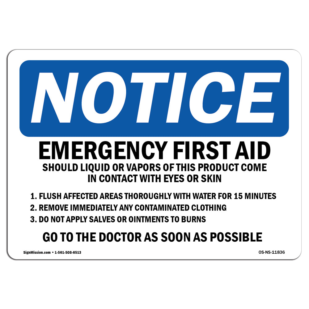 Emergency First Aid Should Liquid Or Vapors