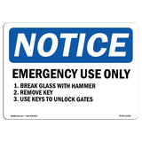Emergency Use Only 1. Break Glass