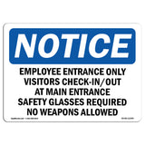 Employee Entrance Only Visitors Check-In Out