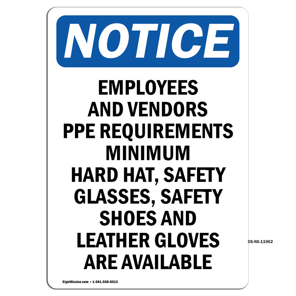 Employees And Vendors PPE Requirements Minimum