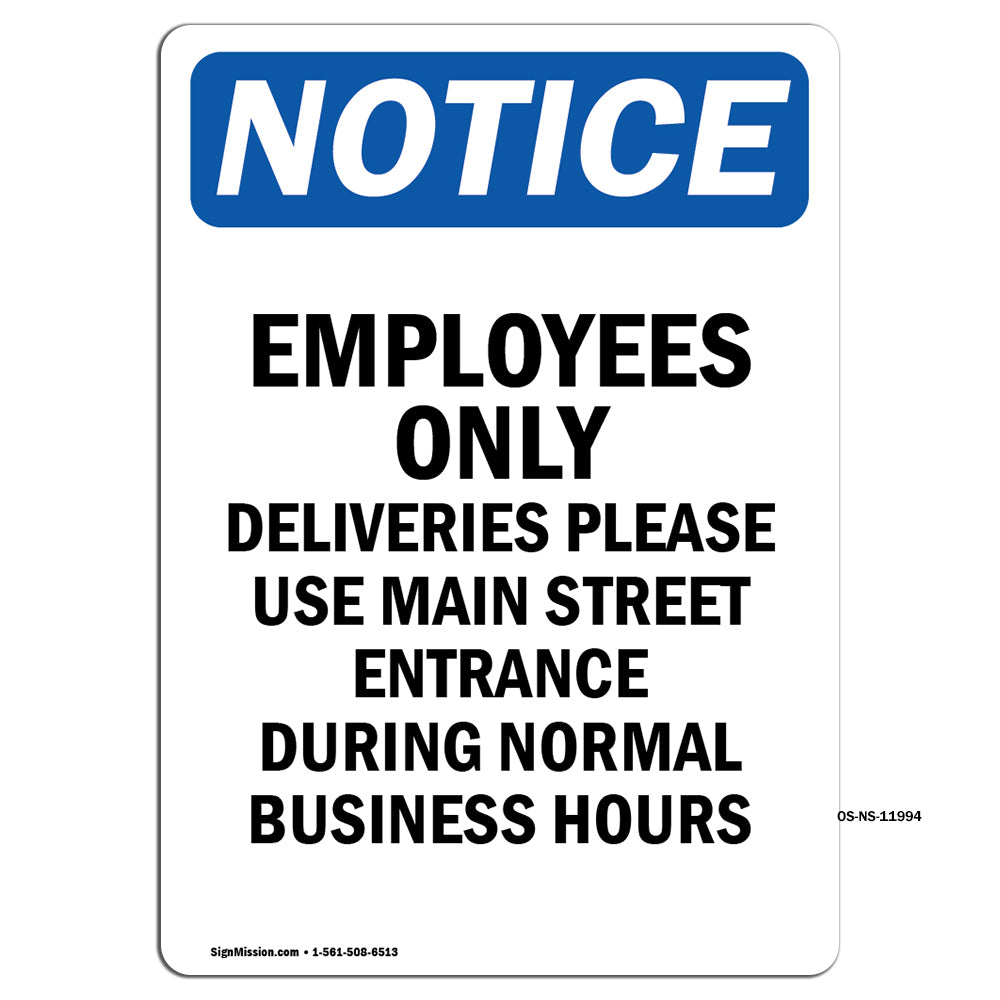 Employees Only Deliveries Please