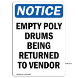 Empty Poly Drums Being Returned