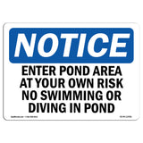 Enter Pond Area At Your Own Risk No Swimming