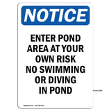 Enter Pond Area At Your Own Risk No Swimming