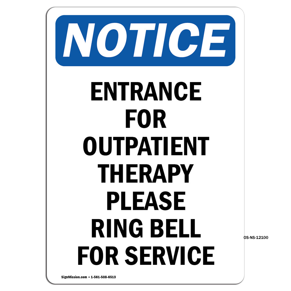 Entrance For Outpatient Therapy Please Ring