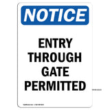 Entry Through Gate Permitted