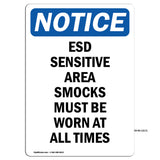 ESD Sensitive Area Smocks Must Be Worn At
