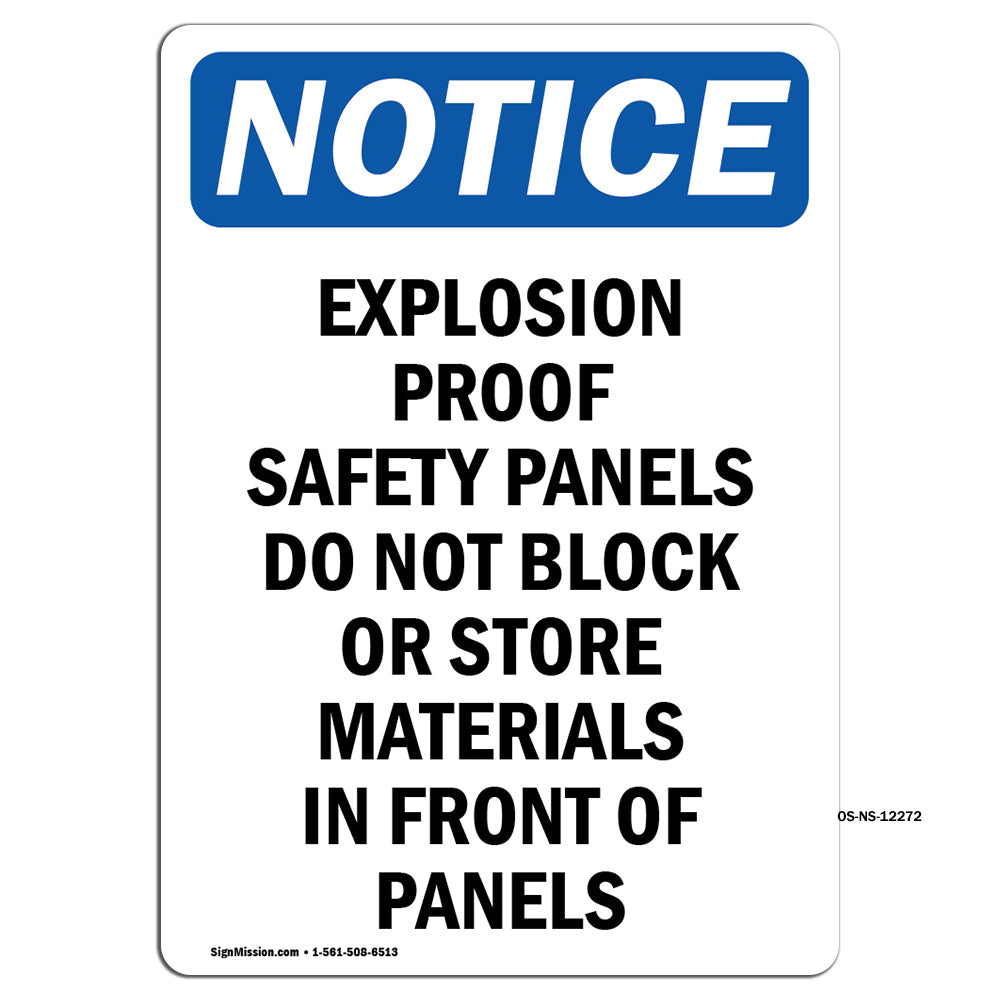 Explosion Proof Safety Panels Do Not Block Sign