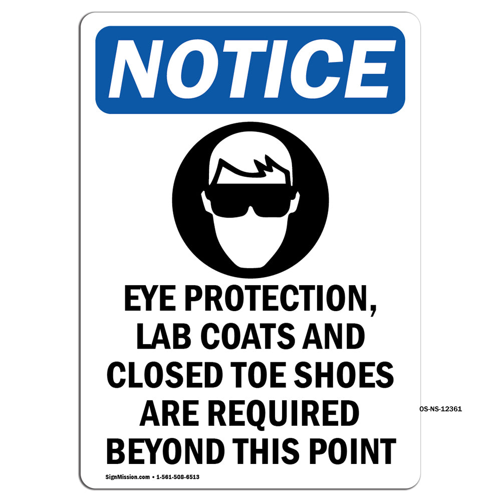 Eye Protection Lab Safety Sign Eye Protection, Lab Coats And OSHA Sign – SignMission