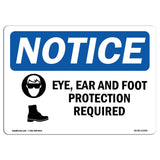 Eye, Ear & Foot Protection Required