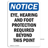 Eye, Hearing And Foot Protection Required