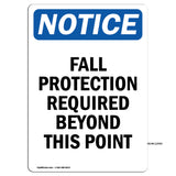 Fall Protection Required Beyond Sign