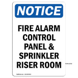 Fire Alarm Control Panel And Sprinkler Riser Room Sign