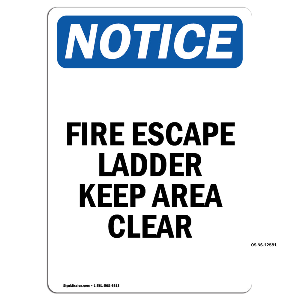 Fire Escape Ladder Keep Area Clear