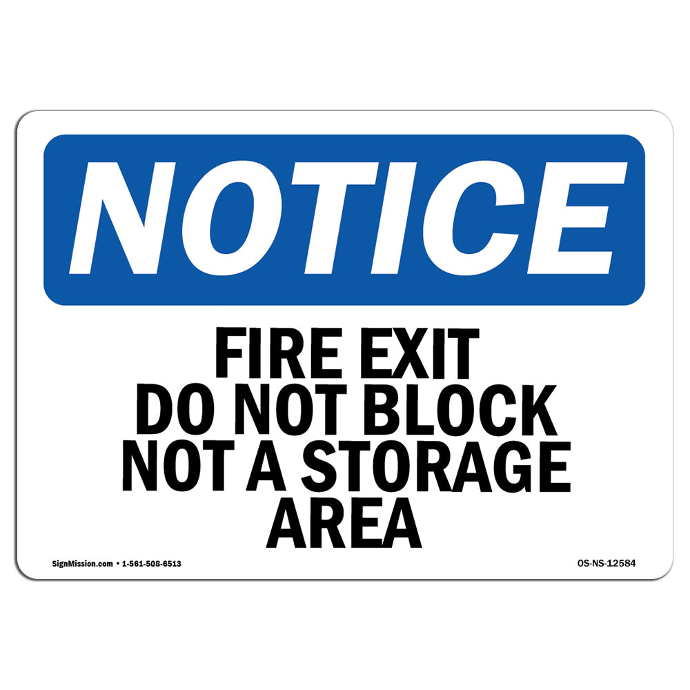 Fire Exit Do Not Block Not A Storage Area