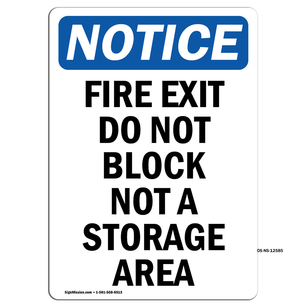 Fire Exit Do Not Block Not A Storage Area
