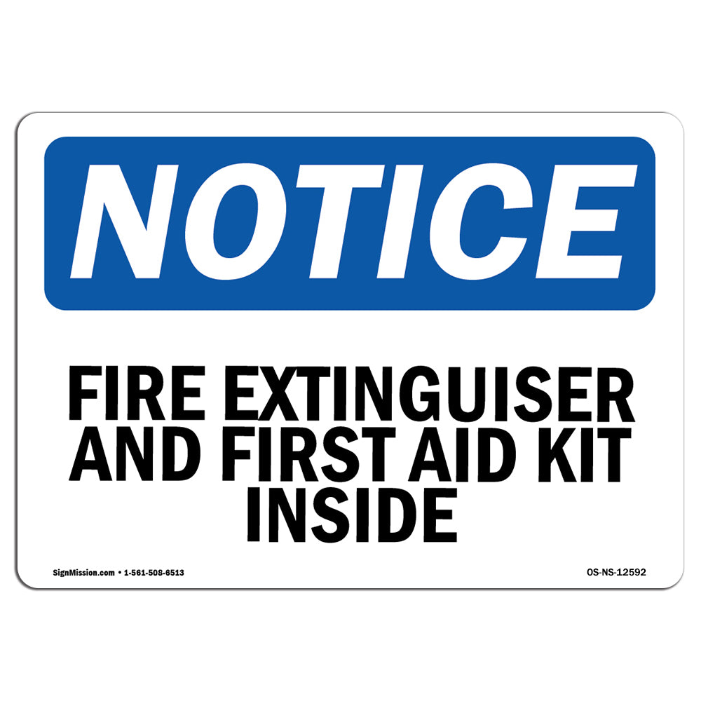 Fire Extinguisher And First Aid Kit Inside