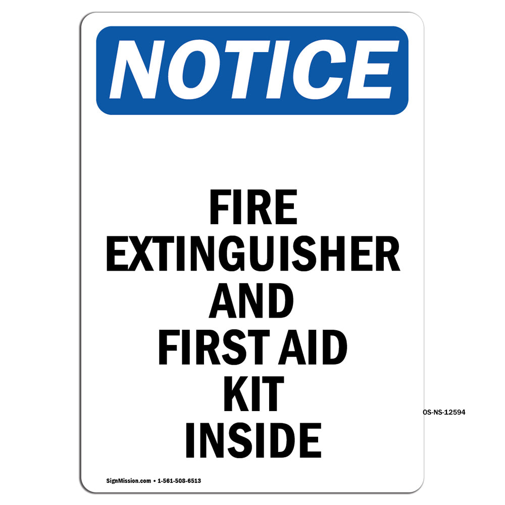 Fire Extinguisher And First Aid Kit Inside