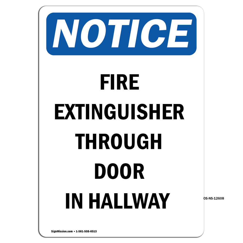 Fire Extinguisher Through Door In Hallway