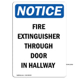 Fire Extinguisher Through Door In Hallway