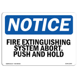 Fire Extinguishing System Abort, Push And Hold