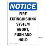 Fire Extinguishing System Abort, Push And Hold