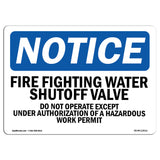 Fire Fighting Water Shutoff Valve Do Not