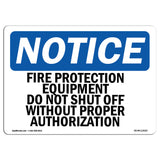 Fire Protection Equipment Do Not Shut Off