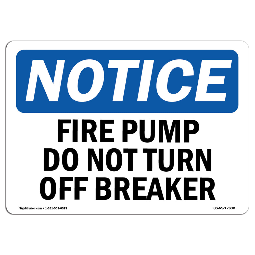 Fire Pump Do Not Turn Off Breaker