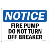 Fire Pump Do Not Turn Off Breaker
