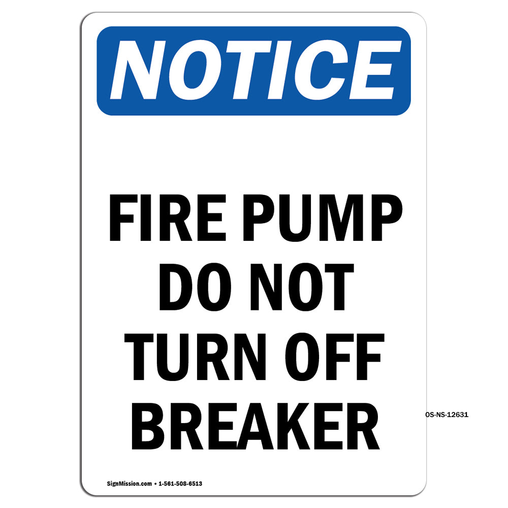 Fire Pump Do Not Turn Off Breaker