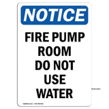 Fire Pump Room Do Not Use Water