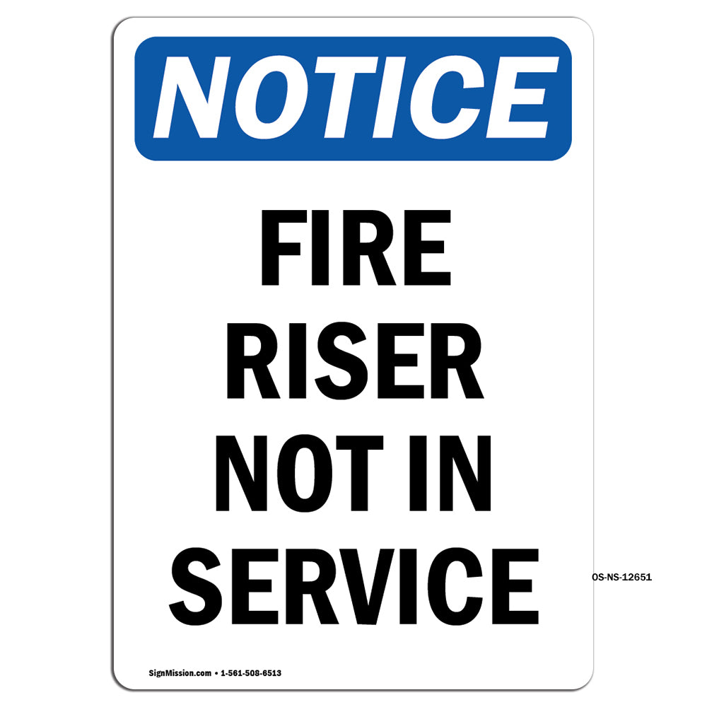 Fire Riser Not In Service