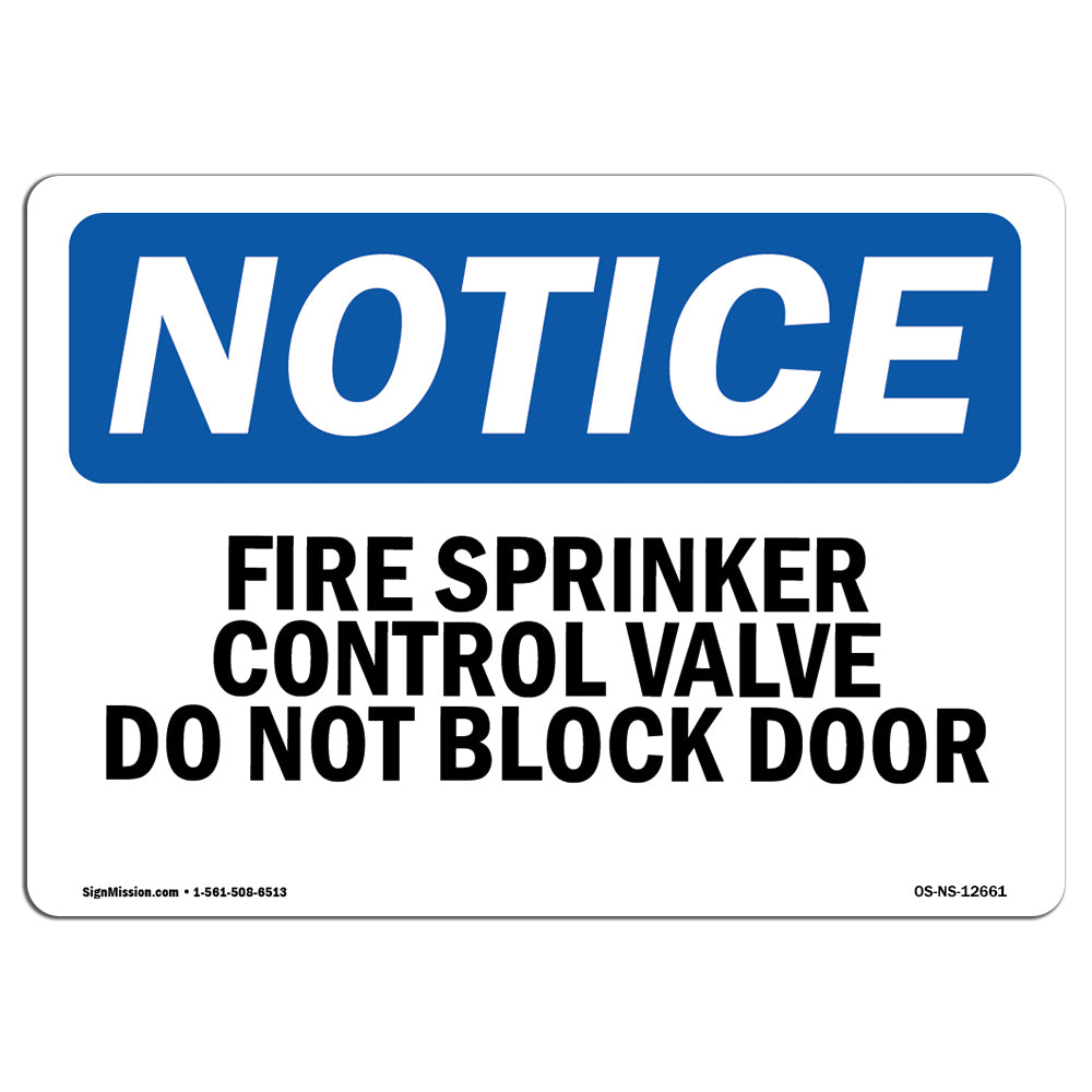 Fire Sprinkler Control Valve Do Not Block Door