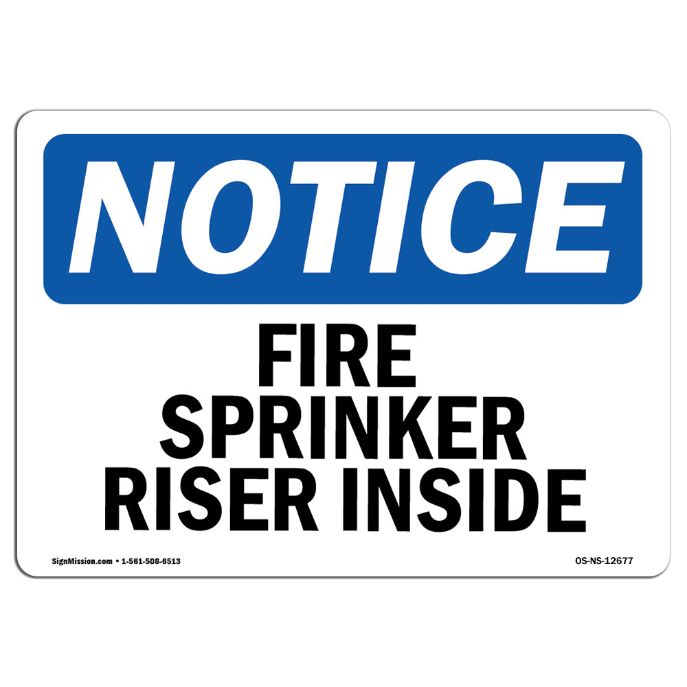 Fire Sprinkler Riser Inside Sign