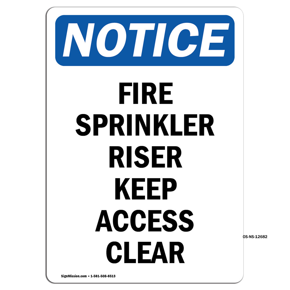 Fire Sprinkler Riser Keep Access Clear