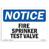 Fire Sprinkler Test Valve Sign