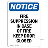 Fire Suppression In Case Of Fire Keep Door Closed