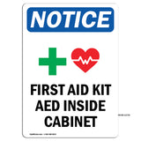 First Aid Kit AED Inside Cabinet