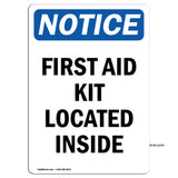 First Aid Kit Located Inside Sign