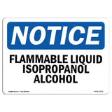 Flammable Liquid Isopropanol Alcohol Sign