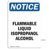 Flammable Liquid Isopropanol Alcohol Sign