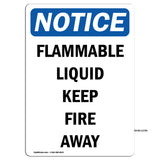 Flammable Liquid Keep Fire Away Sign