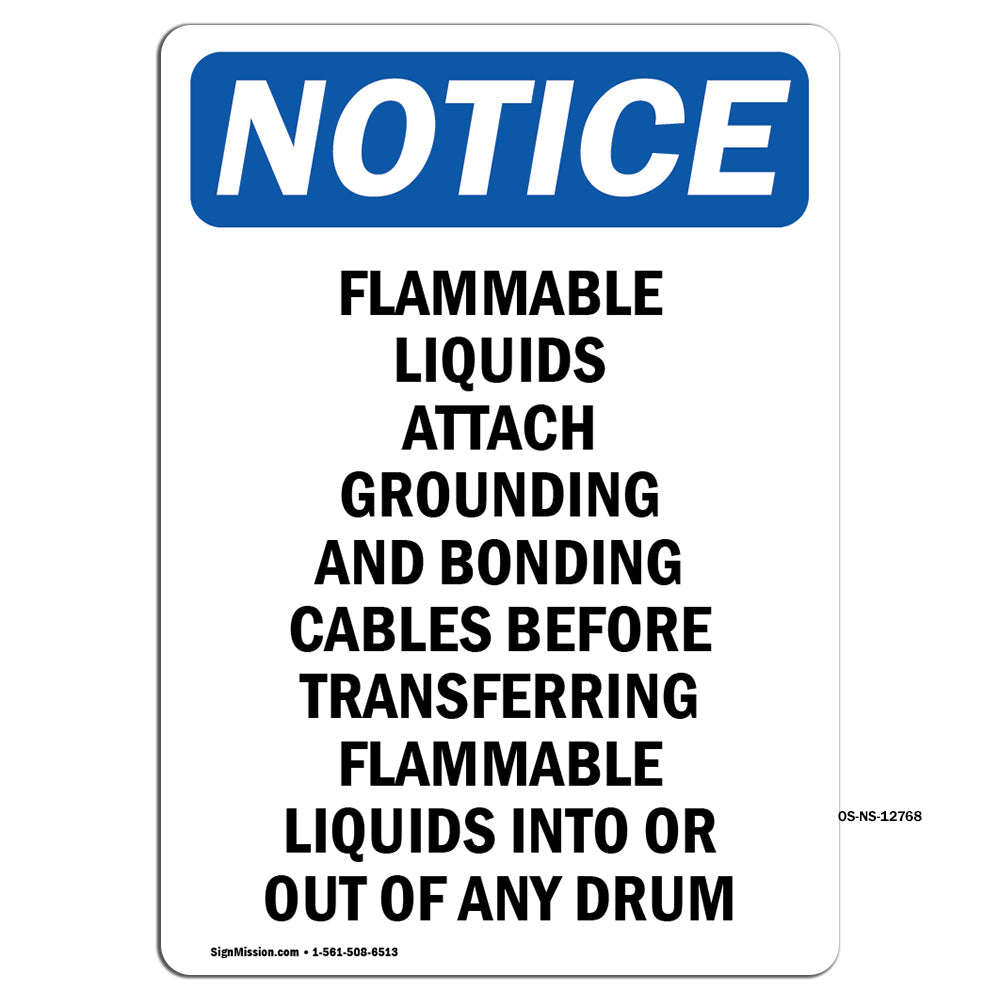 Flammable Liquids Attach Grounding And Bonding Sign