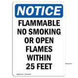Flammable No Smoking Or Open Flames Sign