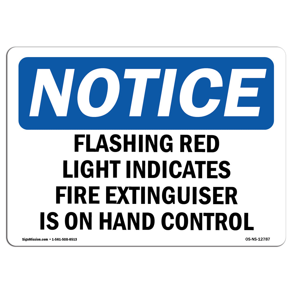Flashing Red Light Indicates Fire Extinguisher