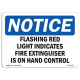 Flashing Red Light Indicates Fire Extinguisher